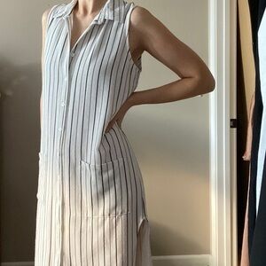 Glamorous Long Button Up Striped Tunic